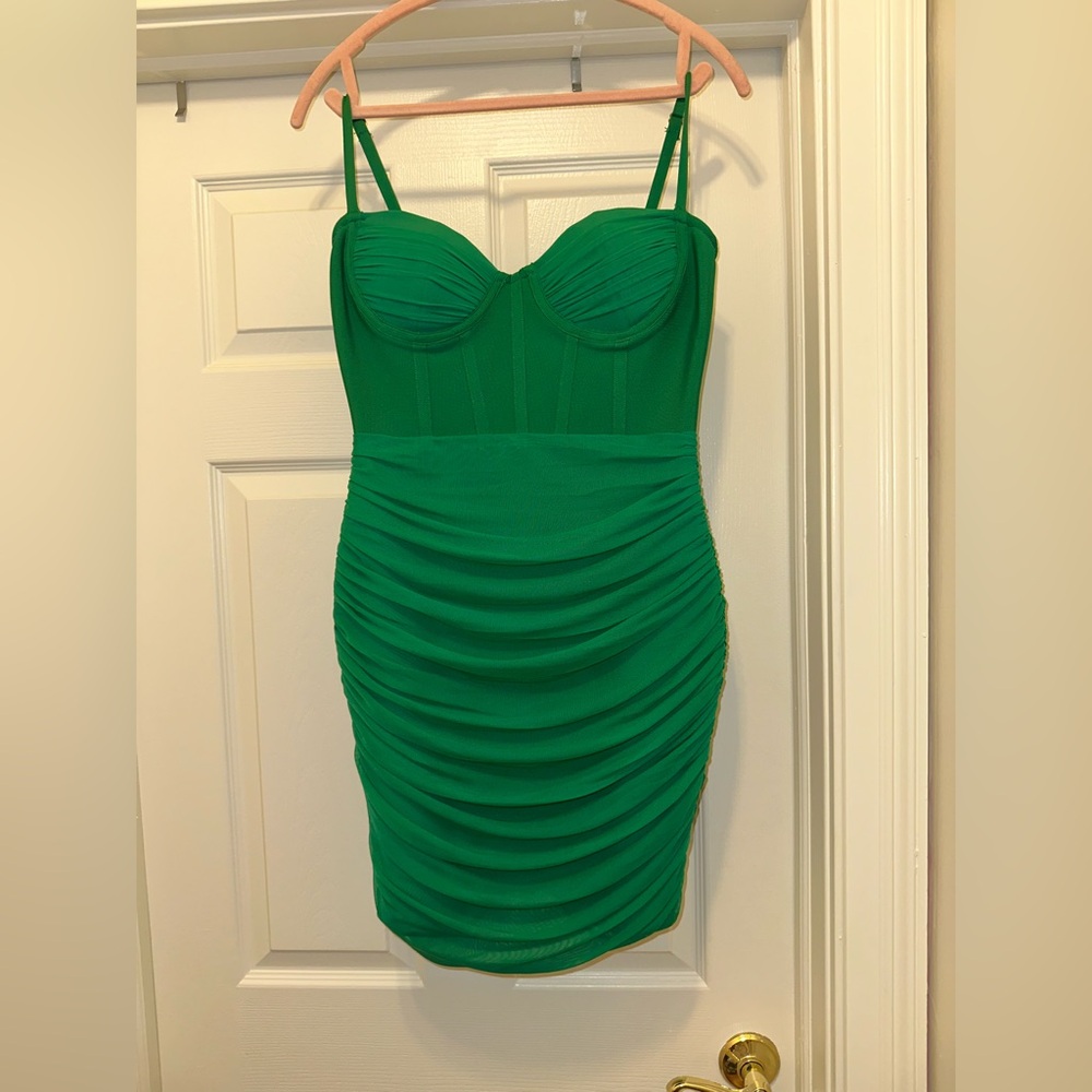 Elegant Green Ruched Dress